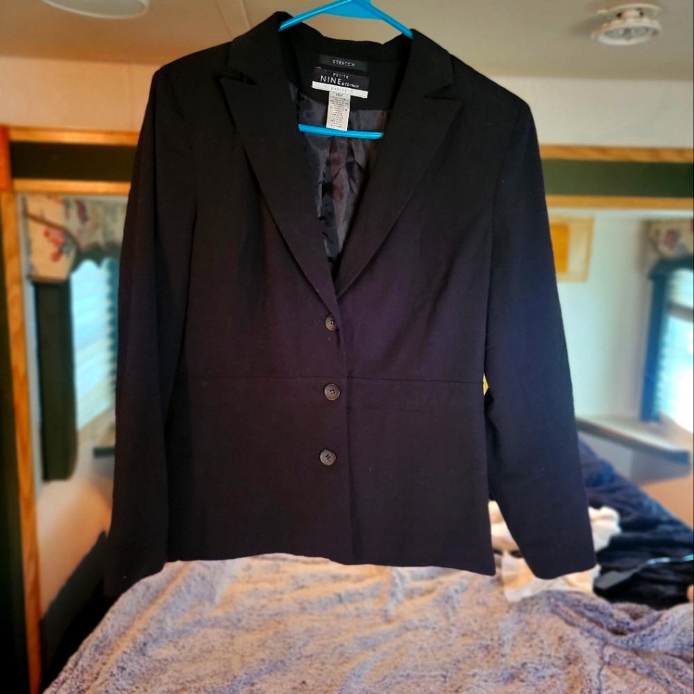 Womens black button up dress jacket
